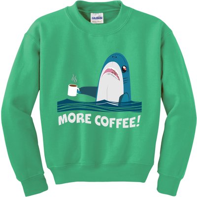 Funny More Coffee Shark Kids Sweatshirt