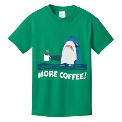Funny More Coffee Shark Kids T-Shirt