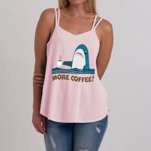 Funny More Coffee Shark Women's Strappy Tank