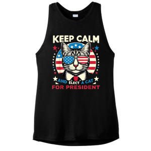 Funny My Cat For President 2024 Political Election Vote 2024 Ladies PosiCharge Tri-Blend Wicking Tank