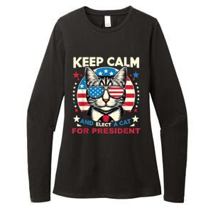 Funny My Cat For President 2024 Political Election Vote 2024 Womens CVC Long Sleeve Shirt