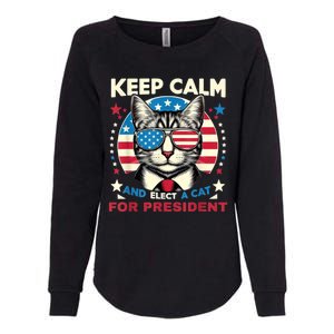 Funny My Cat For President 2024 Political Election Vote 2024 Womens California Wash Sweatshirt