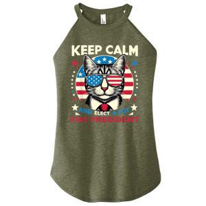 Funny My Cat For President 2024 Political Election Vote 2024 Women's Perfect Tri Rocker Tank