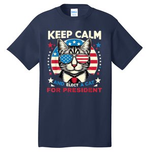 Funny My Cat For President 2024 Political Election Vote 2024 Tall T-Shirt