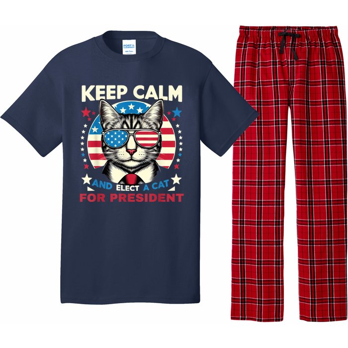 Funny My Cat For President 2024 Political Election Vote 2024 Pajama Set