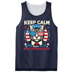 Funny My Cat For President 2024 Political Election Vote 2024 Mesh Reversible Basketball Jersey Tank