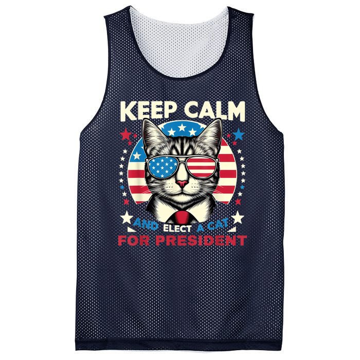 Funny My Cat For President 2024 Political Election Vote 2024 Mesh Reversible Basketball Jersey Tank