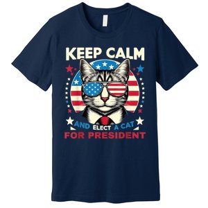 Funny My Cat For President 2024 Political Election Vote 2024 Premium T-Shirt