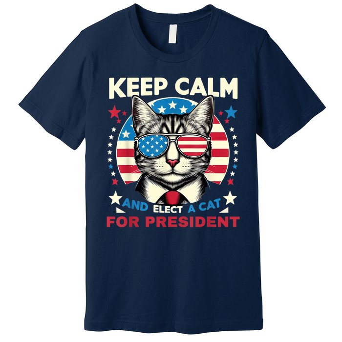 Funny My Cat For President 2024 Political Election Vote 2024 Premium T-Shirt