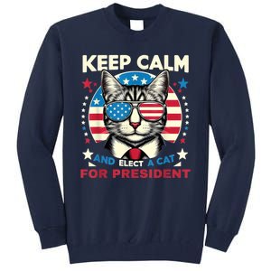 Funny My Cat For President 2024 Political Election Vote 2024 Tall Sweatshirt