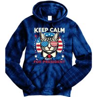 Funny My Cat For President 2024 Political Election Vote 2024 Tie Dye Hoodie