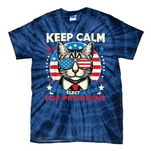 Funny My Cat For President 2024 Political Election Vote 2024 Tie-Dye T-Shirt