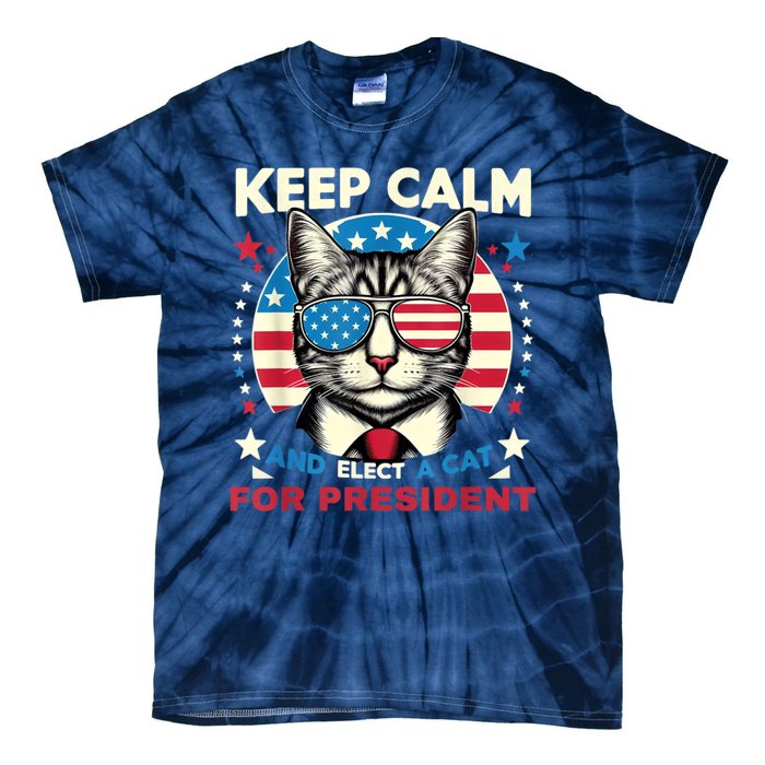 Funny My Cat For President 2024 Political Election Vote 2024 Tie-Dye T-Shirt