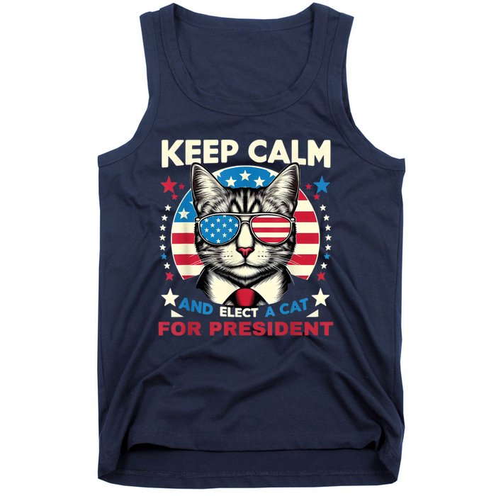 Funny My Cat For President 2024 Political Election Vote 2024 Tank Top