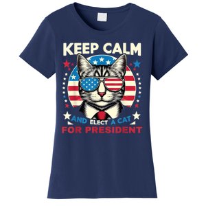 Funny My Cat For President 2024 Political Election Vote 2024 Women's T-Shirt