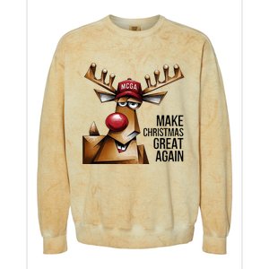 Funny Make Christmas Great Again Reindeer Trump Election Win Colorblast Crewneck Sweatshirt