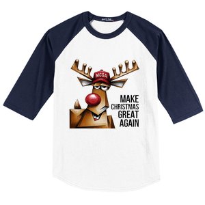 Funny Make Christmas Great Again Reindeer Trump Election Win Baseball Sleeve Shirt