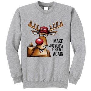 Funny Make Christmas Great Again Reindeer Trump Election Win Tall Sweatshirt