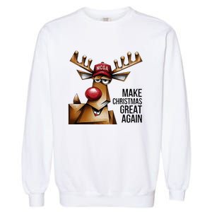 Funny Make Christmas Great Again Reindeer Trump Election Win Garment-Dyed Sweatshirt