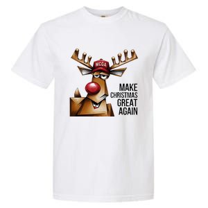 Funny Make Christmas Great Again Reindeer Trump Election Win Garment-Dyed Heavyweight T-Shirt