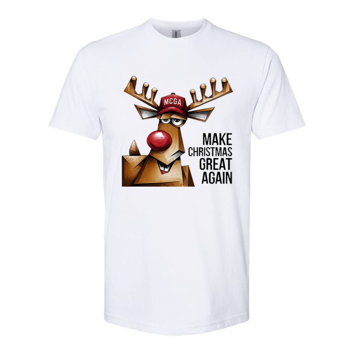 Funny Make Christmas Great Again Reindeer Trump Election Win Softstyle CVC T-Shirt