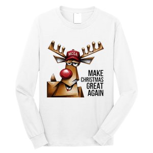 Funny Make Christmas Great Again Reindeer Trump Election Win Long Sleeve Shirt