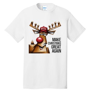 Funny Make Christmas Great Again Reindeer Trump Election Win Tall T-Shirt