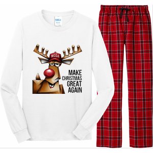 Funny Make Christmas Great Again Reindeer Trump Election Win Long Sleeve Pajama Set