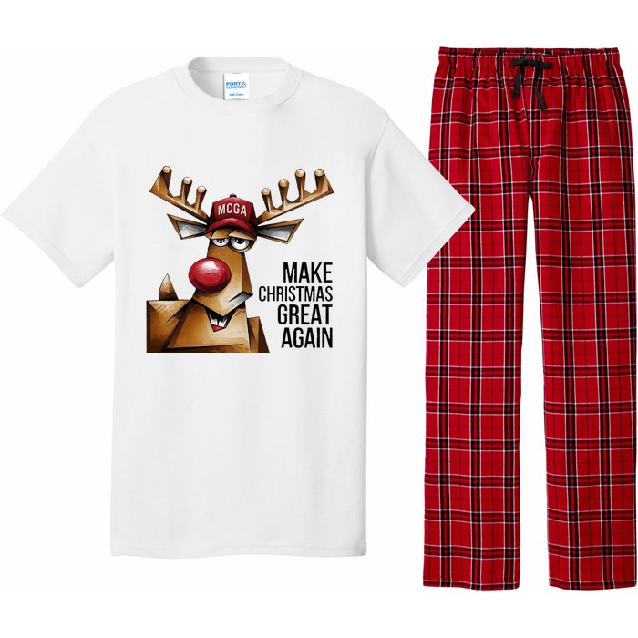 Funny Make Christmas Great Again Reindeer Trump Election Win Pajama Set