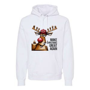 Funny Make Christmas Great Again Reindeer Trump Election Win Premium Hoodie