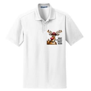 Funny Make Christmas Great Again Reindeer Trump Election Win Dry Zone Grid Polo