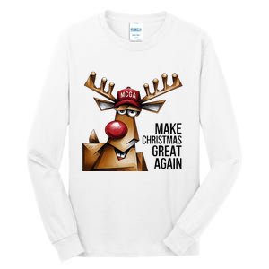 Funny Make Christmas Great Again Reindeer Trump Election Win Tall Long Sleeve T-Shirt