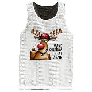 Funny Make Christmas Great Again Reindeer Trump Election Win Mesh Reversible Basketball Jersey Tank