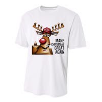 Funny Make Christmas Great Again Reindeer Trump Election Win Performance Sprint T-Shirt