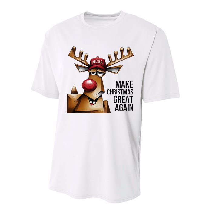 Funny Make Christmas Great Again Reindeer Trump Election Win Performance Sprint T-Shirt