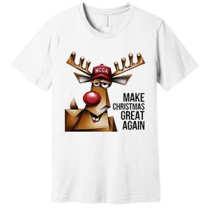 Funny Make Christmas Great Again Reindeer Trump Election Win Premium T-Shirt