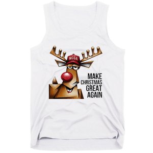 Funny Make Christmas Great Again Reindeer Trump Election Win Tank Top