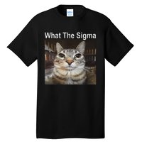 Funny Meme Cat What The Sigma Cute Cat Meme Quote Tall T-Shirt