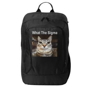 Funny Meme Cat What The Sigma Cute Cat Meme Quote City Backpack