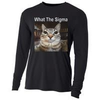 Funny Meme Cat What The Sigma Cute Cat Meme Quote Cooling Performance Long Sleeve Crew