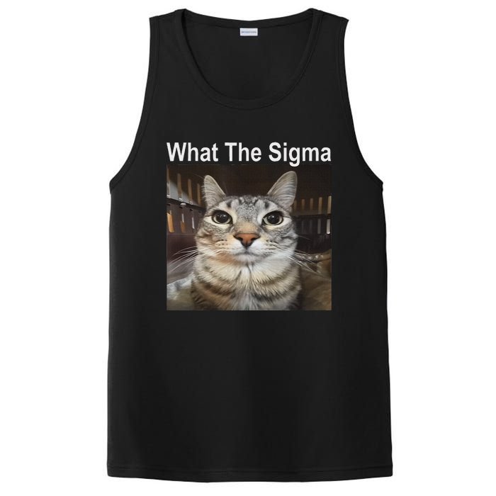 Funny Meme Cat What The Sigma Cute Cat Meme Quote PosiCharge Competitor Tank