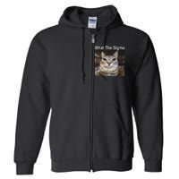 Funny Meme Cat What The Sigma Cute Cat Meme Quote Full Zip Hoodie