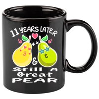 Funny Matching Couple 11th Year Wedding Anniversary 11oz C Handle Ceramic Mug