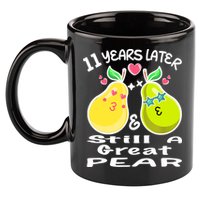 Funny Matching Couple 11th Year Wedding Anniversary 11oz C Handle Ceramic Mug