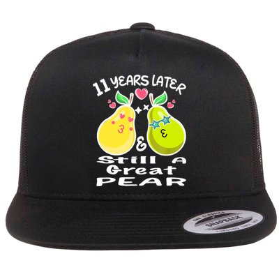 Funny Matching Couple 11th Year Wedding Anniversary Flatbill Hat