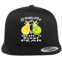 Funny Matching Couple 11th Year Wedding Anniversary Flatbill Hat