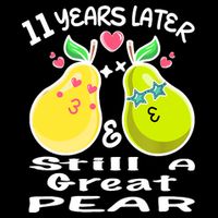 Funny Matching Couple 11th Year Wedding Anniversary Flatbill Hat