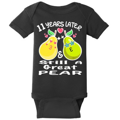 Funny Matching Couple 11th Year Wedding Anniversary Baby Bodysuit