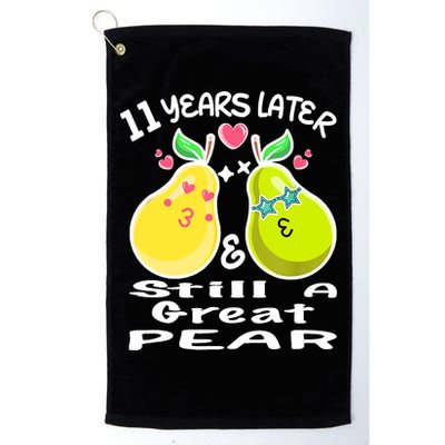 Funny Matching Couple 11th Year Wedding Anniversary Golf Towel