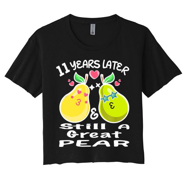 Funny Matching Couple 11th Year Wedding Anniversary Crop Top